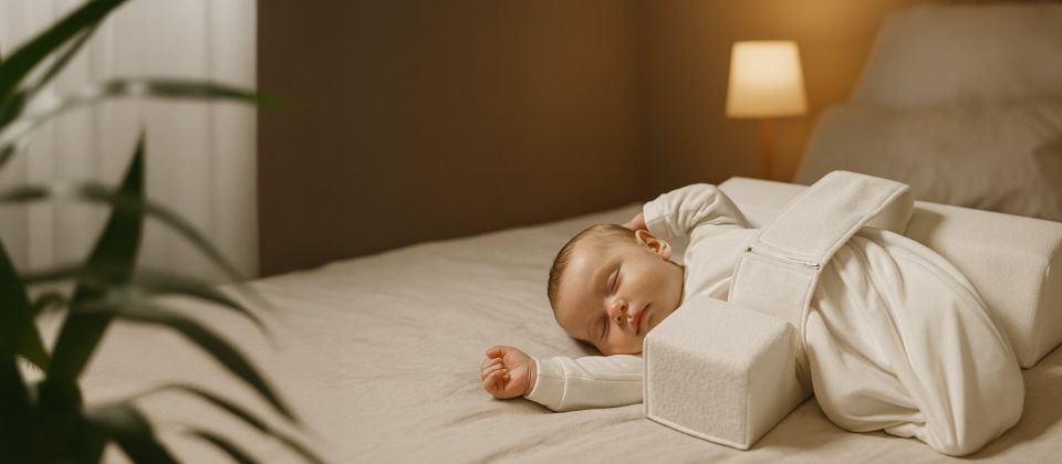 Imagen del producto vista lateral barra de posicionamiento lateral cojín de posicionamiento para bebés VARILAG