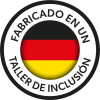 Sello: Fabricado en n taller de inclusión