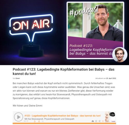 Podcast sur babelli au sujet de la déformation crânienne chez les bébés due à leur position - ce que tu peux faire